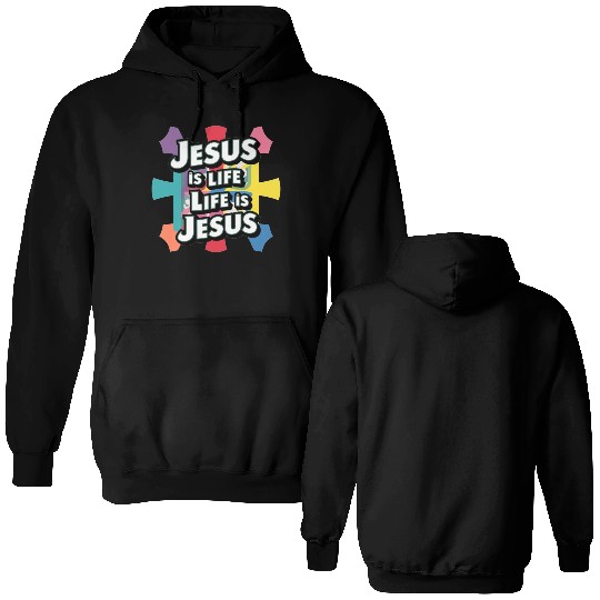 Jesus is life.Resurrection sunday Double Sided Hoodies