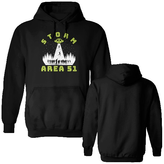 Alien Hunter Storm Area 51 Meme Double Sided Hoodies
