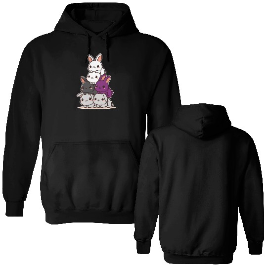 Bunny Demisexual Flag Pride Month Cute Bunny Double Sided Hoodies