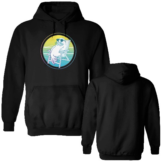 Neon Seal in Beach Chair Double Sided Hoodies