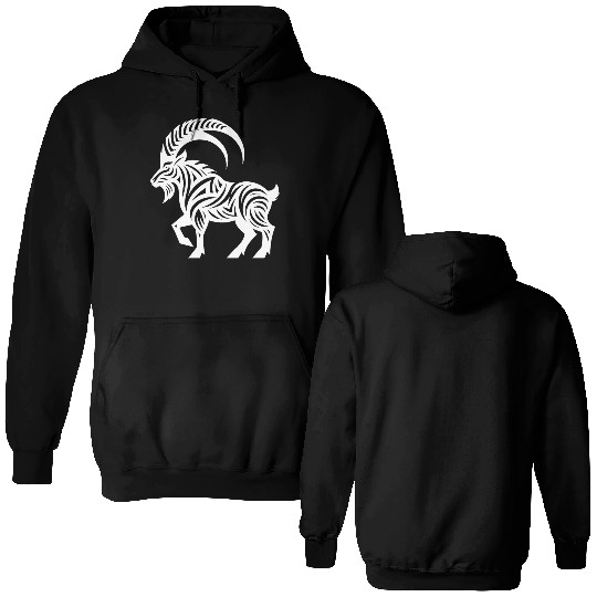 Capricorn Tattoo Style Double Sided Hoodies