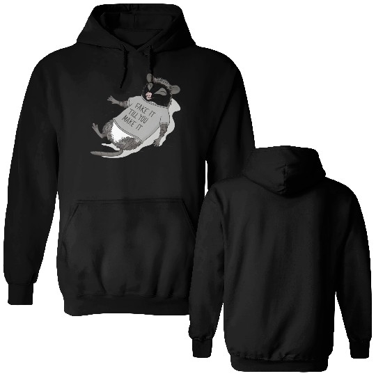 Live Weird Fake Your Death - Funny Possum Double Sided Hoodies