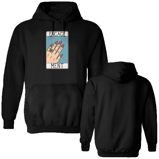 Engagement - Engaged Tarot Card - Wedding Proposal Double Sided Hoodies
