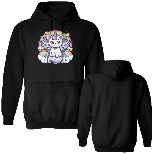 Celestial Charm Unicorn Cat Double Sided Hoodies