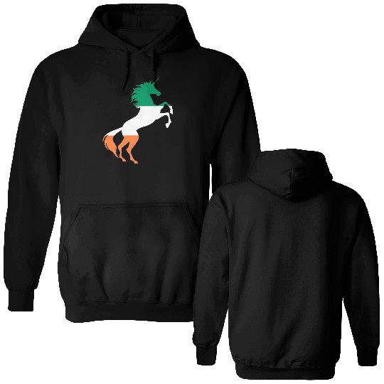 Unicorn Ireland Flag Double Sided Hoodies Magical Unicorn Irish
