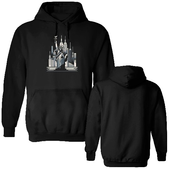 Statue of Liberty Embrace Double Sided Hoodies