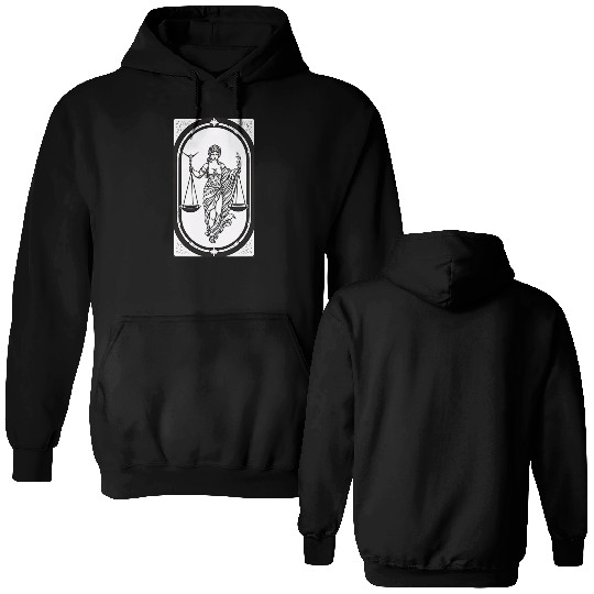Themis Tarot Card Astrology Occult Mystical Double Sided Hoodies