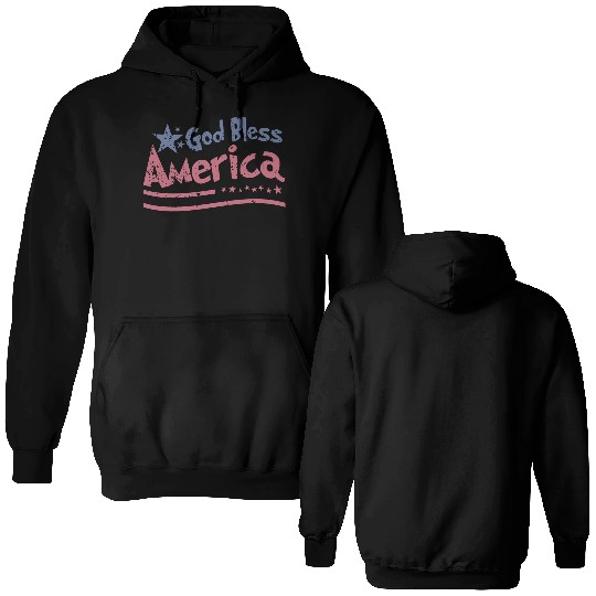 God Bless America Lovers Independence Double Sided Hoodies