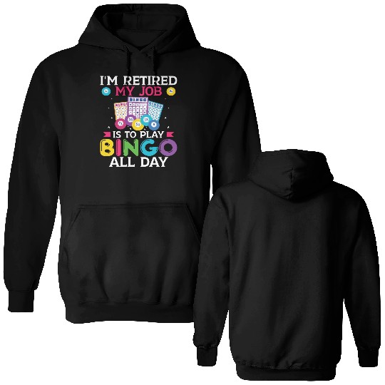 Retired Bingo Player Double Sided Hoodies