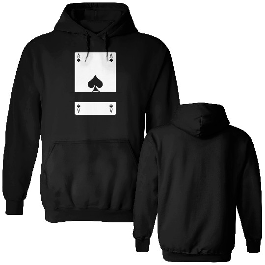 Playing card ace of spades with banner space Double Sided Hoodies