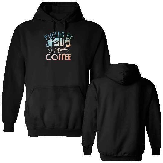 Cool Coffee Jesus Art Christian Coffee Lover Double Sided Hoodies