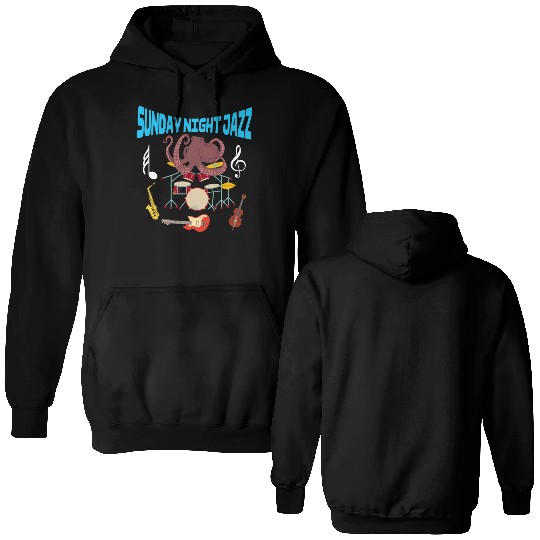 Funny Octopus Sunday Night Jazz Double Sided Hoodies