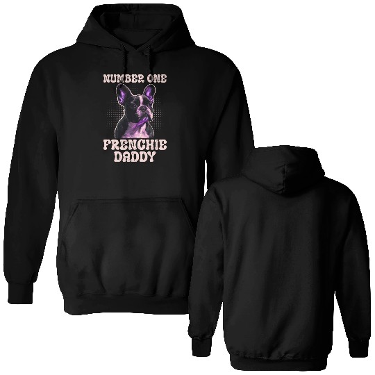 French Bulldog Number One Frenchie Daddy Double Sided Hoodies
