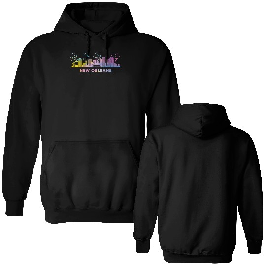 New Orleanian Skyline New Orleans Double Sided Hoodies