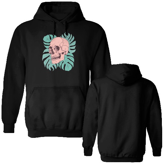Pink Tropical Skull Double Sided Hoodies