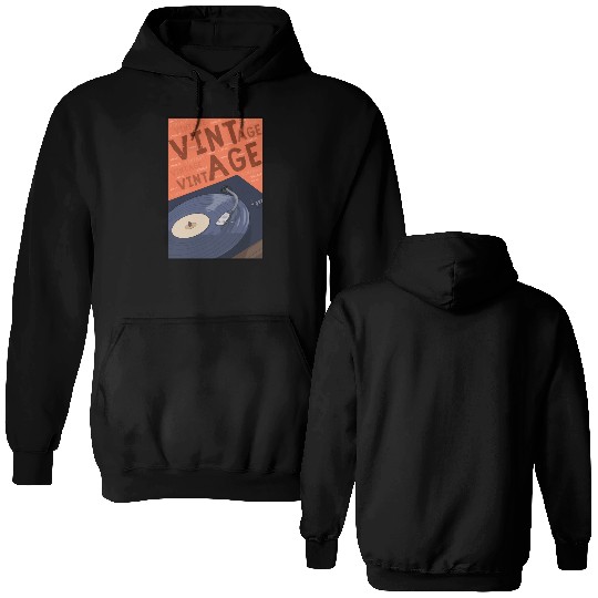 Vinyl Vintage Music Double Sided Hoodies