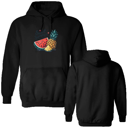 Sweet Summer Time Watermelon and Pineapple Double Sided Hoodies