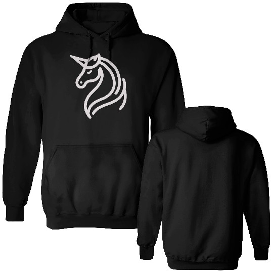 Minimalist Unicorn Symbol - light pink gray Double Sided Hoodies