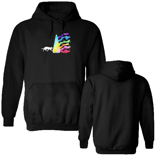 Funny Science Nerd, Geek Cat Physics Rainbow Double Sided Hoodies