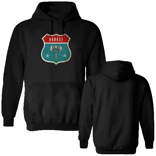 Axe Throwing Axe Sports Emblem Design Double Sided Hoodies
