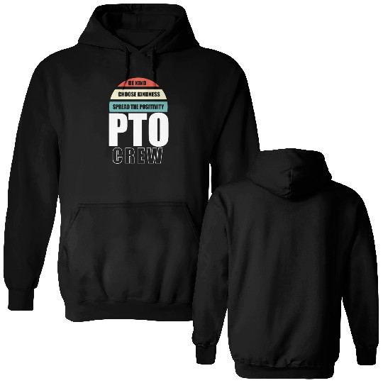 PTO Crew School Volunteer Parent Teacher Double Sided Hoodies