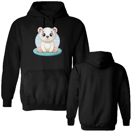 polar bear cub Double Sided Hoodies