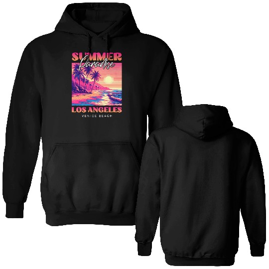 Summer Paradise Los Angeles Venice Beach Double Sided Hoodies