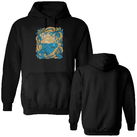 Sun Kissed Shores A Mediterranean Odyssey Double Sided Hoodies