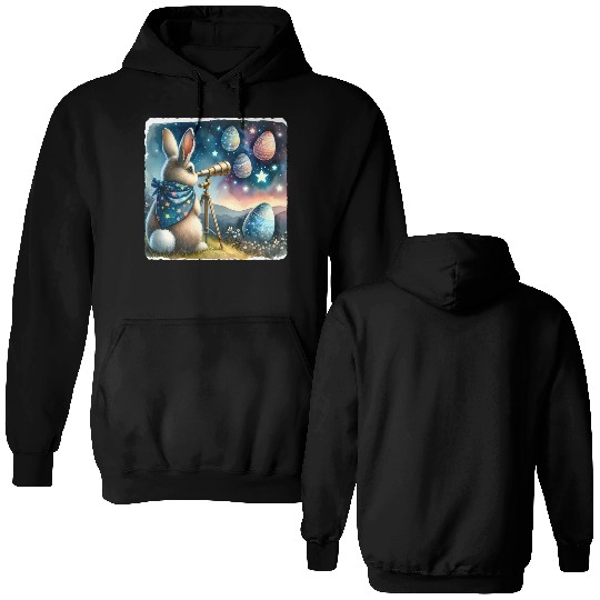 Rabbit Gazing Stars Festive Premium Double Sided Hoodies
