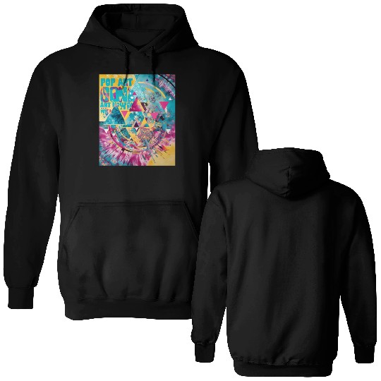 pop color geometric tie dye Double Sided Hoodies