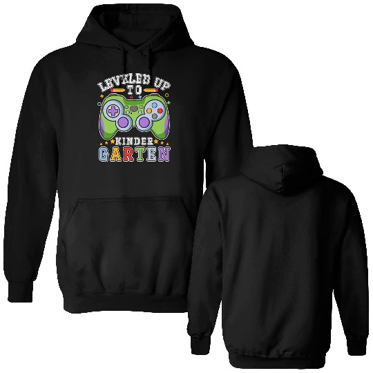 Leveled Up To Kindergarten Back To School Kids Double Sided Hoodies