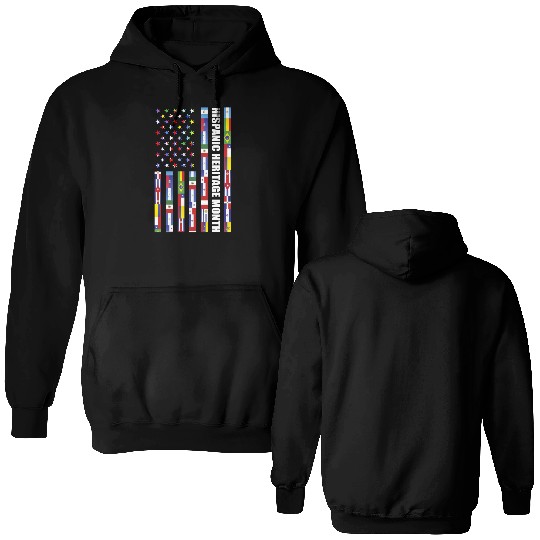 Hispanic Heritage month USA Flag all Countries Double Sided Hoodies