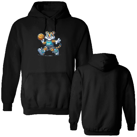 Cute Basketball Player Tiger Double Sided Hoodies