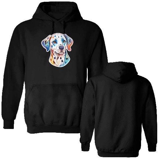 Dalmatian Dog Watercolor Double Sided Hoodies