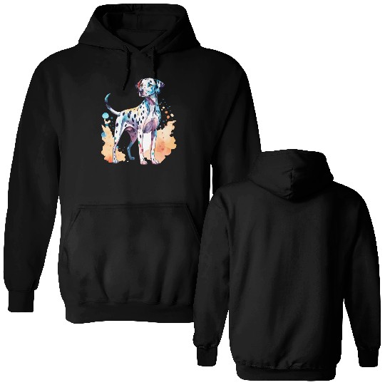 Dalmatian Dog Watercolor Double Sided Hoodies