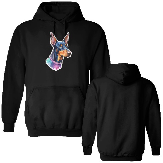 Dobermann Watercolor Double Sided Hoodies
