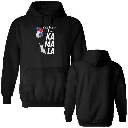 Cat ladies voting for Kamala Double Sided Hoodies