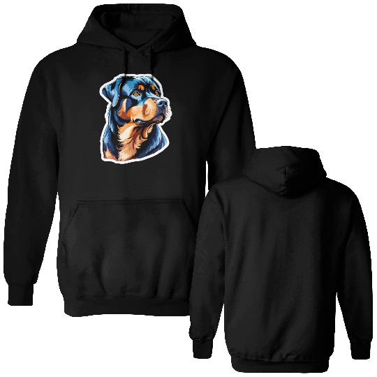 Rottweiler Watercolor Double Sided Hoodies