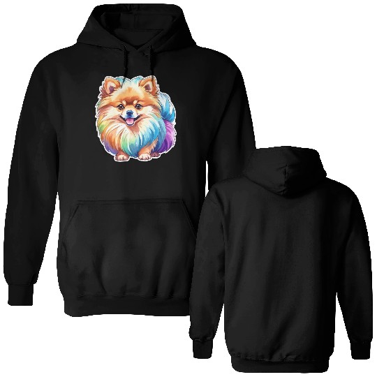 Pomeranian Watercolor Double Sided Hoodies