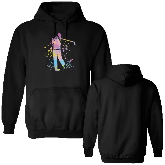 Golfer Colorsplash Kids Miniature Golf Double Sided Hoodies