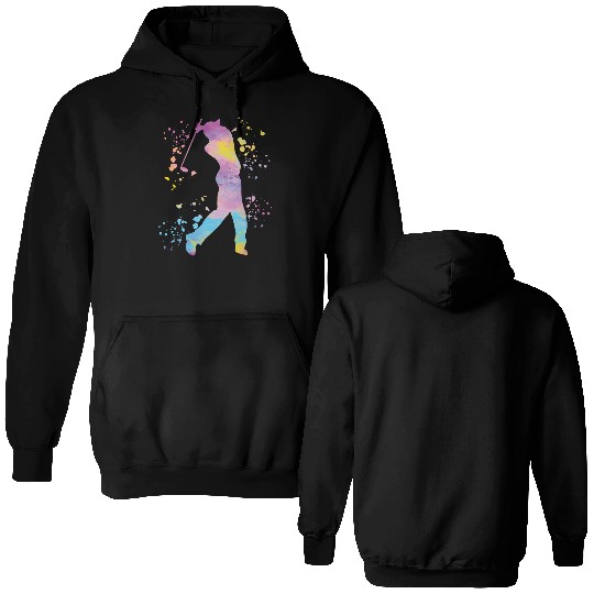 Golfer Colorsplash Kids Miniature Golf Double Sided Hoodies