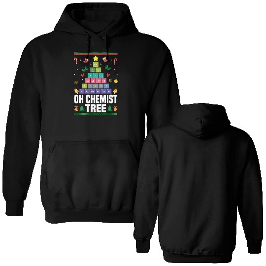 Christmas Tree Chemistry Science Periodic Table Double Sided Hoodies