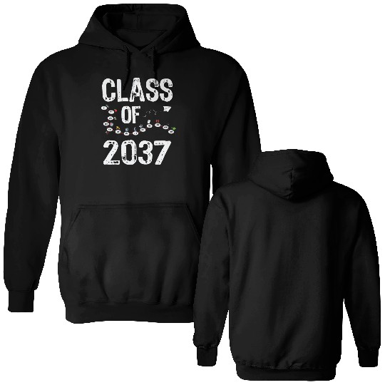 Funny Class of 2037 Grow With Me Back To School Double Sided Hoodies