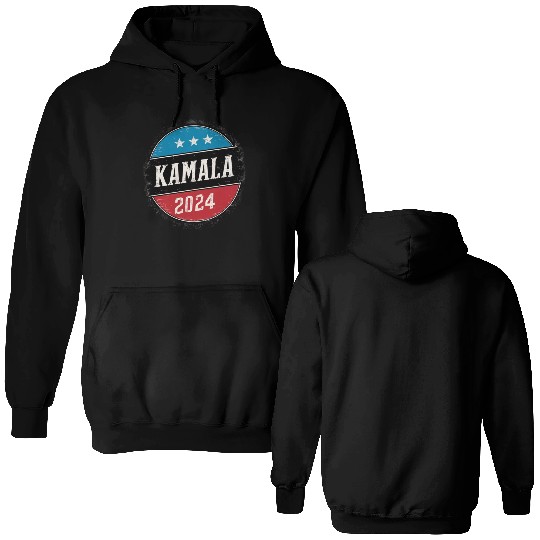 Kamala Harris 2024 Retro Button Election Double Sided Hoodies
