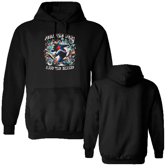 Breakdancing B-boy Feel the beat Double Sided Hoodies