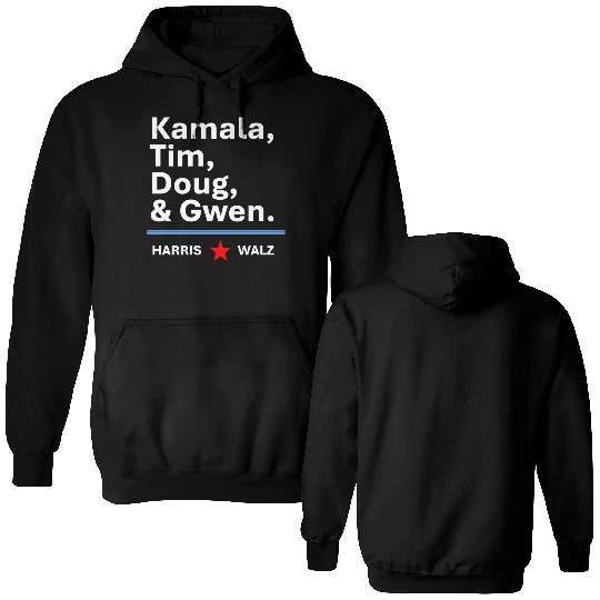 Harris & Walz | Kamala, Tim, Doug & Gwen Double Sided Hoodies