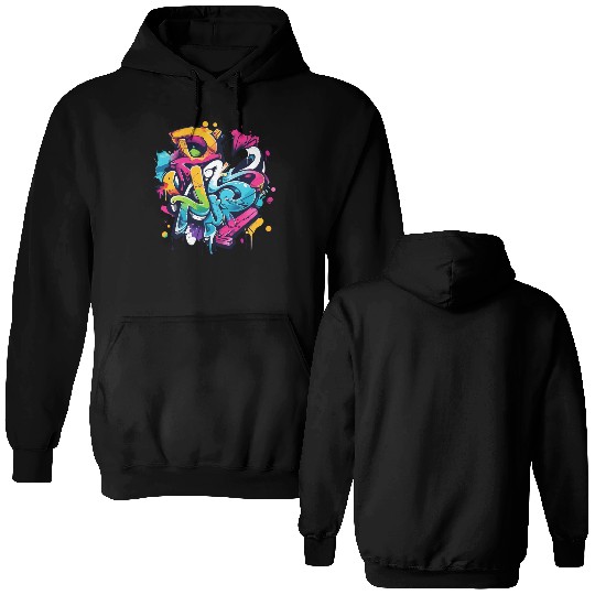 cool winter graffiti Double Sided Hoodies
