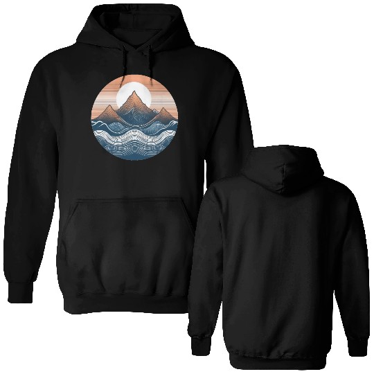 Mountain and Ocean Double Sided Hoodies
