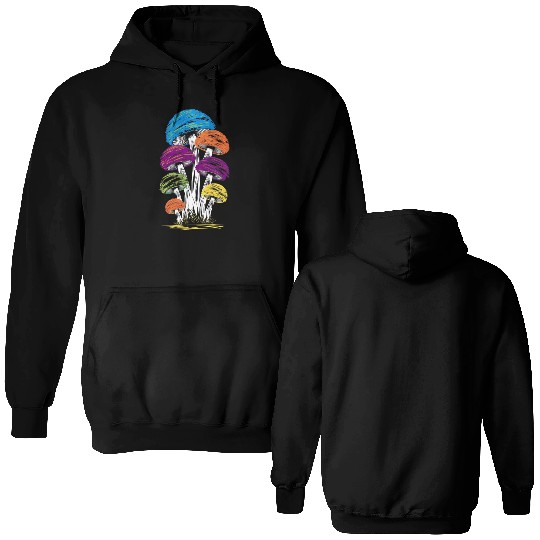Psychedelic Rainbow Mushrooms Double Sided Hoodies