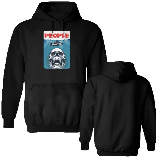 People - enemy - fish - skull Double Sided Hoodies